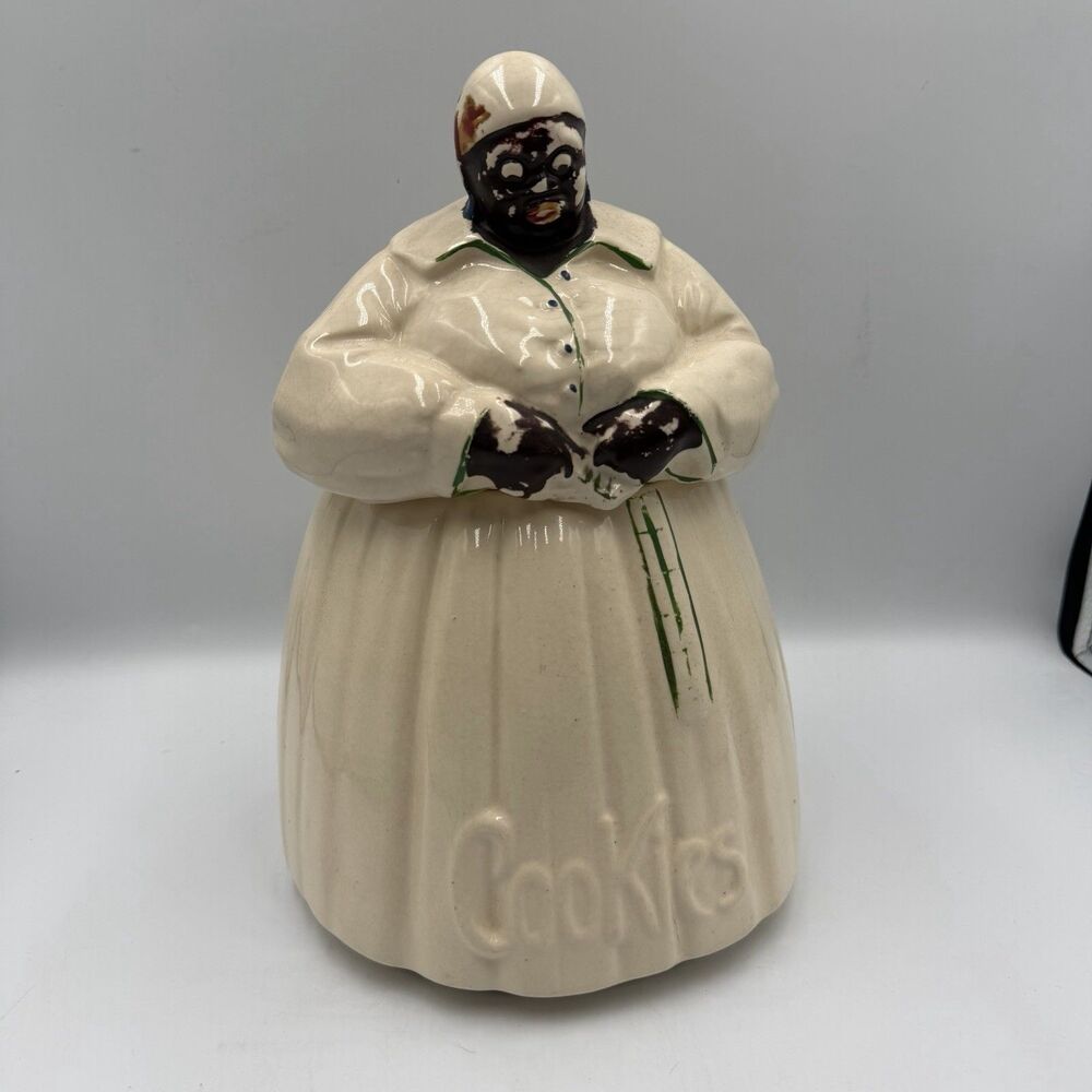 Vintage McCoy Cookie Jar Black Americana 1940s Figural Cookies Pottery